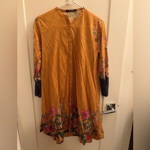 Elegant Pakistani Khaadi Floral Yellow Dress